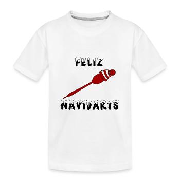 Feliz Navidarts Darts Weihnachten Geschenk Spruch - Kinder Premium Bio T-Shirt - Weiß - Vorne