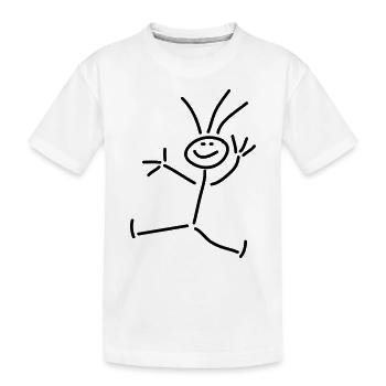 maennchen__winken_1c - Kinder Premium Bio T-Shirt - Weiß - Vorne