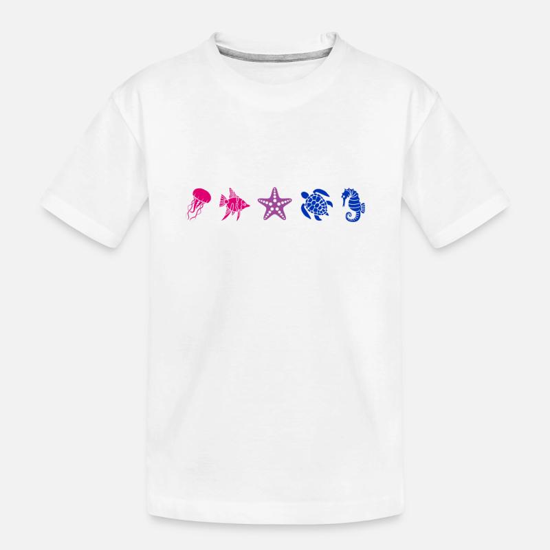 Subtil Pride Sea Creatures Beach Plage Été - T-shirt bio Premium Enfant - blanc