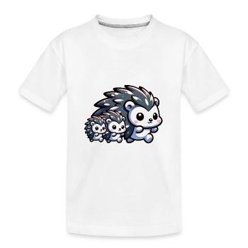 Süße Igelfamilie - Kinder Premium Bio T-Shirt - Weiß - Vorne