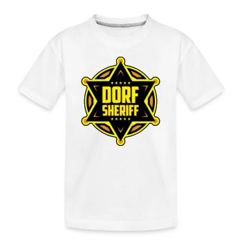 Farben änderbar | Dorf Sheriff - Kinder Premium Bio T-Shirt - Weiß - Vorne
