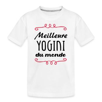 Meilleure Yogini du monde / Yoga - T-shirt bio Premium Enfant - blanc - Devant