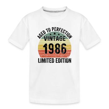 Aged To Perfection Vintage 1986 Limited Edition - Kinder Premium Bio T-Shirt - Weiß - Vorne