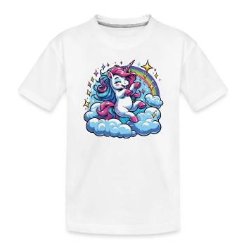 Joy of Playing Unicorn – Magic Clouds - Kids' Premium Organic T-Shirt - white - Front