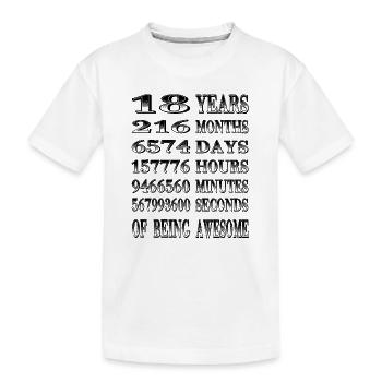 18ème anniversaire. Cadeau joyeux anniversaire - T-shirt bio Premium Enfant - blanc - Devant