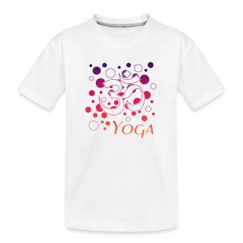 Yoga - Kinder Premium Bio T-Shirt - Weiß - Vorne