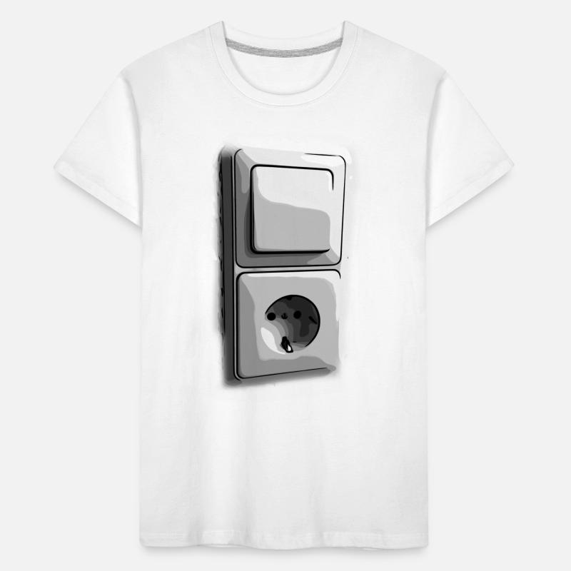 Retro light switch socket transparent Kids' Premium Organic T-Shirt