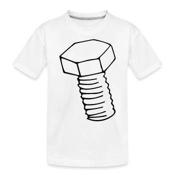 Schraube - Kinder Premium Bio T-Shirt - Weiß - Vorne