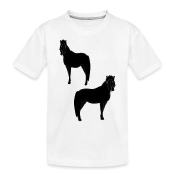 Haflinger in Schwarz - Kinder Premium Bio T-Shirt - Weiß - Vorne
