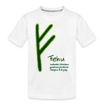 fehu - Kinder Premium Bio T-Shirt - Weiß - Vorne