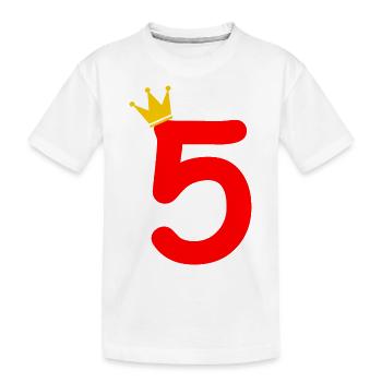 5th Birthday Gift - Kids' Premium Organic T-Shirt - white - Front