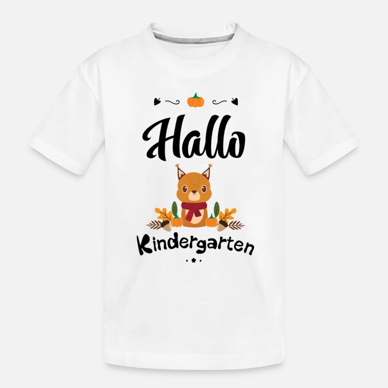 süßes Eichhörnchen Design mit Herbstmotiven - Kinder Premium Bio T-Shirt - Weiß