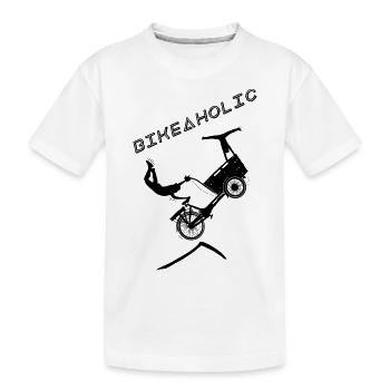 Bikeaholic Load Wheel Black - Kids' Premium Organic T-Shirt - white - Front