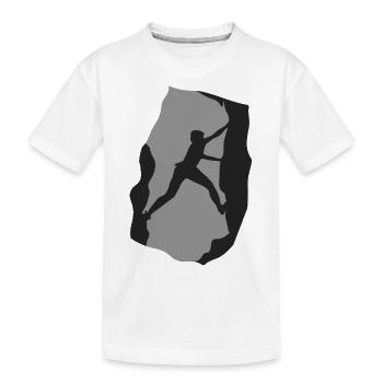 Rock Climbing - Kids' Premium Organic T-Shirt - white - Front