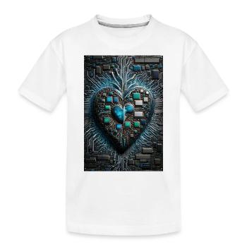 Le cœur du processeur de la Saint-Valentin d’un informaticien - T-shirt bio Premium Enfant - blanc - Devant