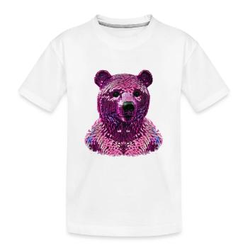 Bear,Sequins,Pink Bear,Shiny - Kids' Premium Organic T-Shirt - white - Front