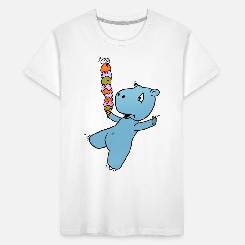Nilpferd Eis Kinder Premium Bio T-Shirt