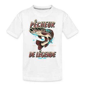 Je suis un pêcheur de légende, cadeau pêche - T-shirt bio Premium Enfant - blanc - Devant