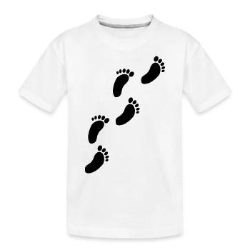 Fußabdrücke - Kinder Premium Bio T-Shirt - Weiß - Vorne