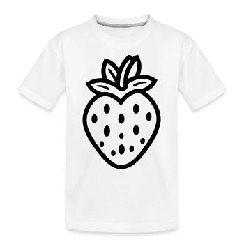 Erdbeere - Kinder Premium Bio T-Shirt - Weiß - Vorne