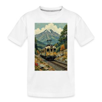Image de train rétro - T-shirt bio Premium Enfant - blanc - Devant