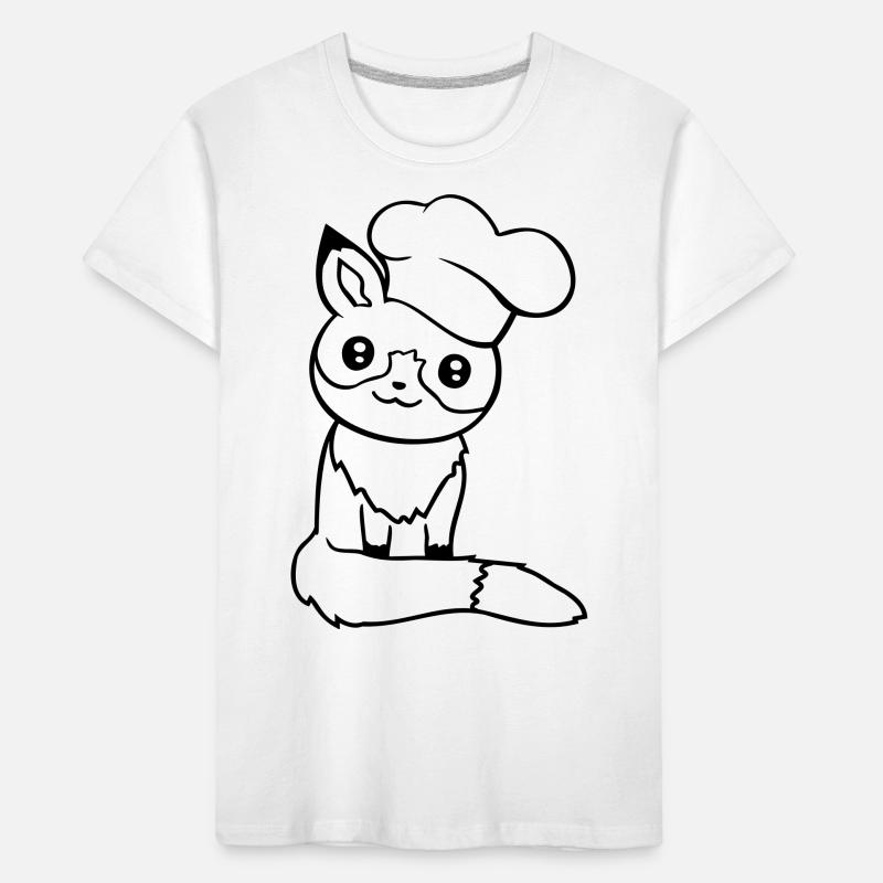 Fox Chef's Hat Chef Cooking Restaurant Kitchen Kids' Premium Organic T-Shirt