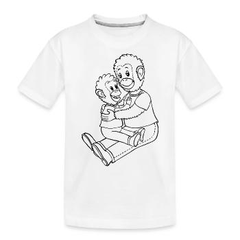 Famille des chimpanzés - T-shirt bio Premium Enfant - blanc - Devant