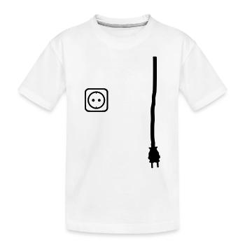 Stecker und Steckdose um Dinge unter Strom zu - Kinder Premium Bio T-Shirt - Weiß - Vorne