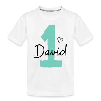 David eins - Kinder Premium Bio T-Shirt - Weiß - Vorne