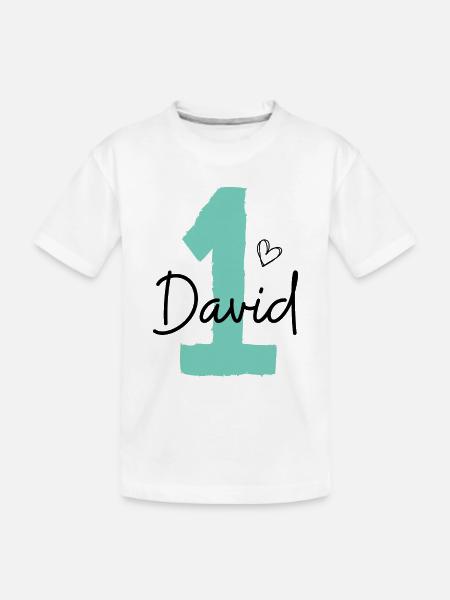 David eins - Kinder Premium Bio T-Shirt - Weiß