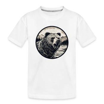 Grizzly Bär - Kinder Premium Bio T-Shirt - Weiß - Vorne