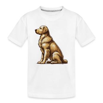Golden Retriever - Kinder Premium Bio T-Shirt - Weiß - Vorne