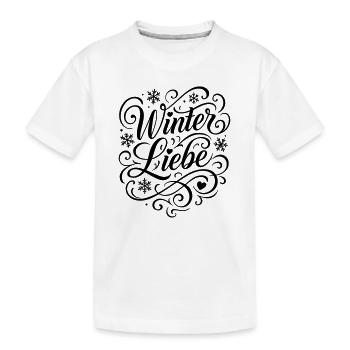 Winter Love Saying - Kids' Premium Organic T-Shirt - white - Front