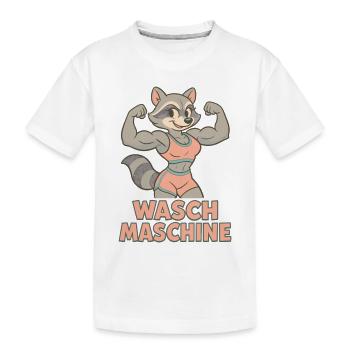 Machine à laver raton laveur femme drôle Gym cadeau - T-shirt bio Premium Enfant - blanc - Devant