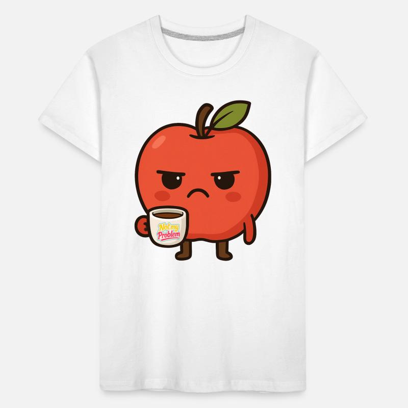 Grumpy Kawaii Apple - Funny Not My Problem Meme Kinder Premium Bio T-Shirt