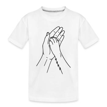 Dog Paw Hand - High Five - Dog Paw Dog - Kids' Premium Organic T-Shirt - white - Front