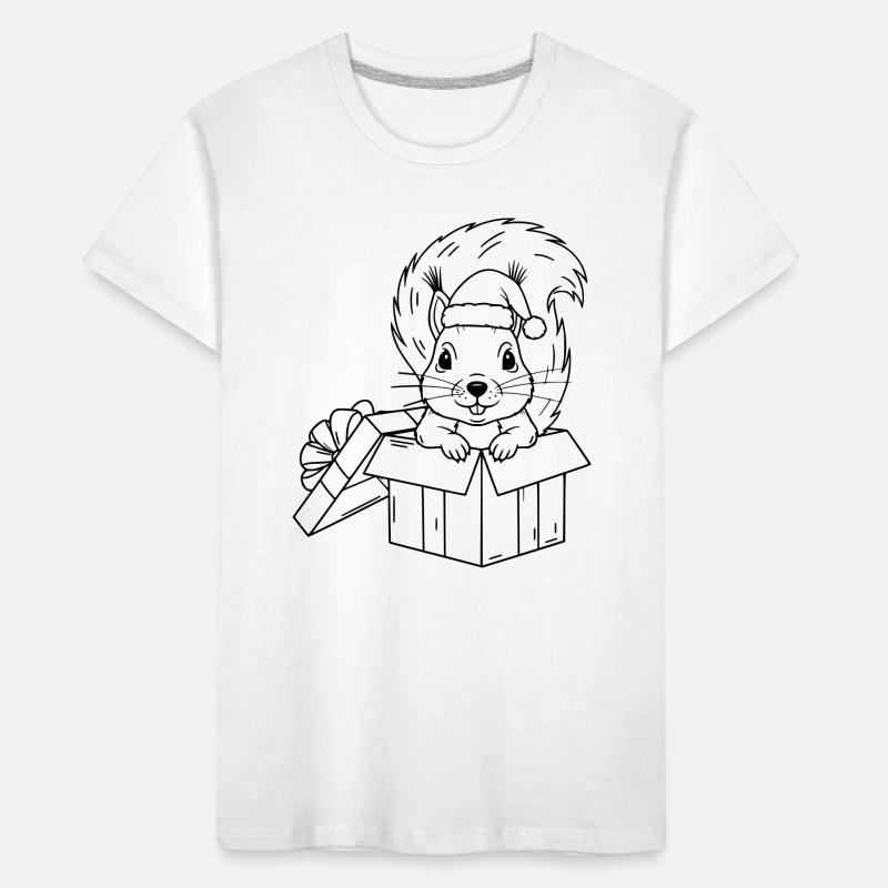 Süßes Weihnachts-Eichhörnchen in Geschenkbox Kinder Premium Bio T-Shirt