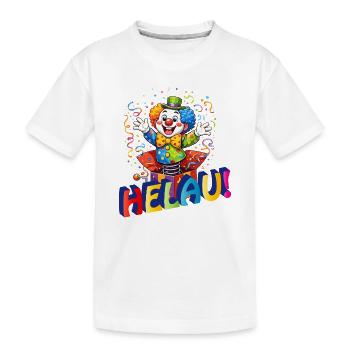 Clown drôle dit HELAU – Motif de carnaval - T-shirt bio Premium Enfant - blanc - Devant