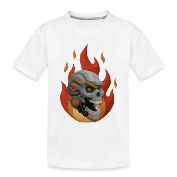 T-shirt Metal Skull avec engrenages. - T-shirt bio Premium Enfant - blanc - Devant