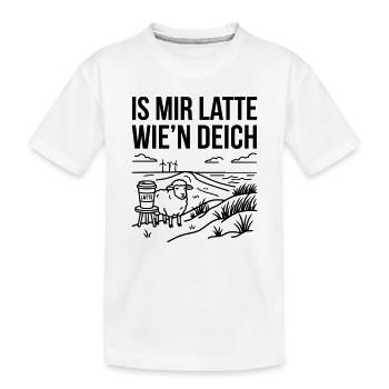 Mir Latte wie Deich Lustiger Norddeutsch Spruch - Kinder Premium Bio T-Shirt - Weiß - Vorne