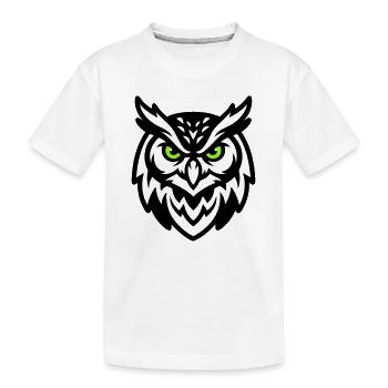 Owl Mascot E Sport Logo - Kids' Premium Organic T-Shirt - white - Front