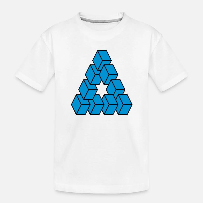 Optische Täuschung - Unmögliche Figur - Kinder Premium Bio T-Shirt - Weiß