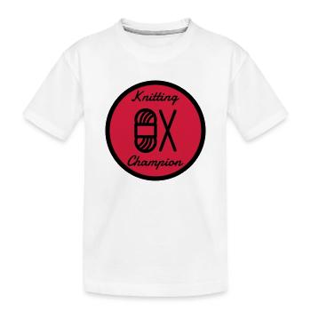 Tricot / Tricoter / Tricoteuse / Broderie - T-shirt bio Premium Enfant - blanc - Devant