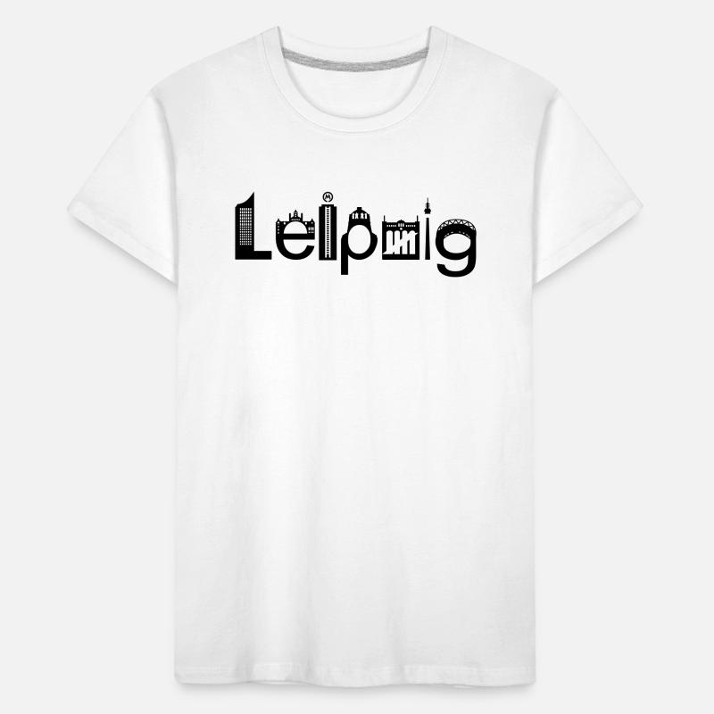 Skyline de Leipzig avec points de repère T-shirt bio Premium Enfant