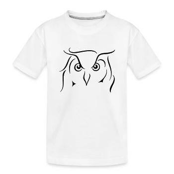 Uhu - Strichzeichnung Geschenkidee Geschenk - Kinder Premium Bio T-Shirt - Weiß - Vorne