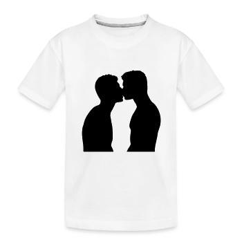 Baiser de la Gay Pride - T-shirt bio Premium Enfant - blanc - Devant
