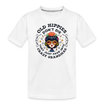 Alte Hippies sterben nicht und werden zu verrückten Omas - Kinder Premium Bio T-Shirt - Weiß - Vorne