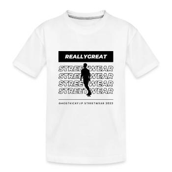 Skateboarding Streetwear T-Shirt - Kids' Premium Organic T-Shirt - white - Front