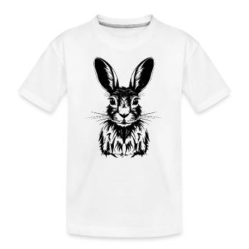 Hase - Kinder Premium Bio T-Shirt - Weiß - Vorne