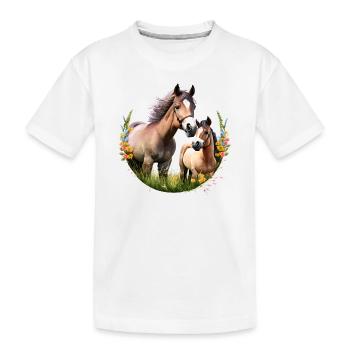 Chemise Cheval Club d’équitation Chevaux de selle - T-shirt bio Premium Enfant - blanc - Devant